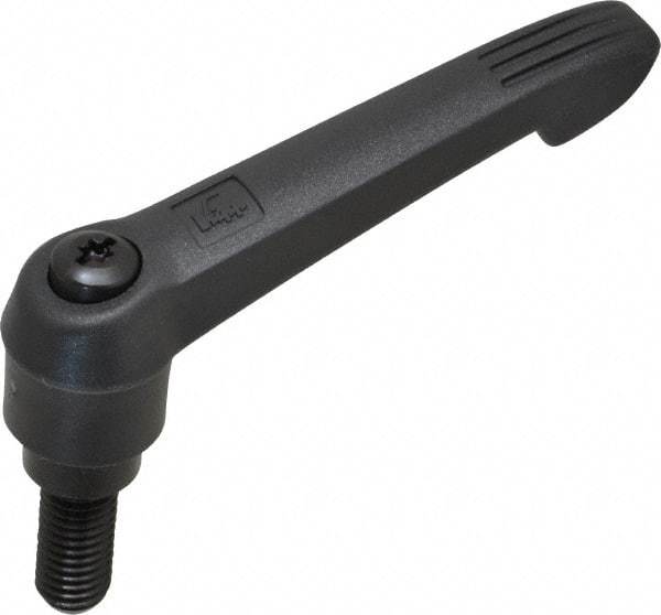 KIPP - 1/2-13, 1" Hub Diam, Glass Fiber (Steel Components) Threaded Stud Adjustable Clamping Lever - 1.18" Stud Length, 4.29" OAL, 2.4" High - All Tool & Supply