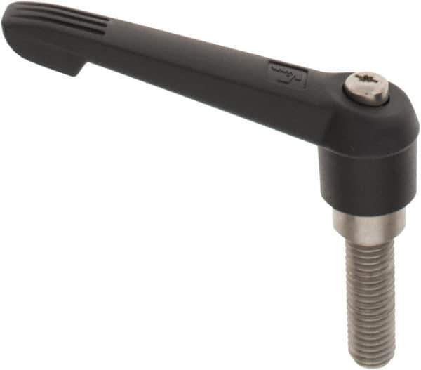 KIPP - 5/8-11, 1.18" Hub Diam, Glass Fiber (Stainless Steel Components) Threaded Stud Adjustable Clamping Lever - 1.97" Stud Length, 4.96" OAL, 2.83" High - All Tool & Supply