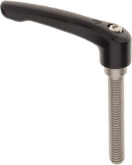 KIPP - 3/8-16, 0.73" Hub Diam, Zinc Die Cast (Stainless Steel Components) Threaded Stud Adjustable Clamping Lever - 2.36" Stud Length, 2.93" OAL, 1.67" High - All Tool & Supply