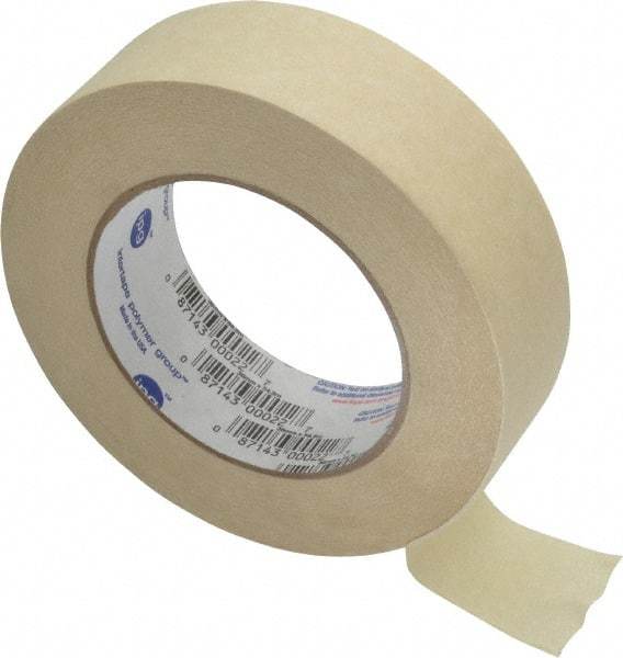 Intertape - 1-1/2" Wide x 60 Yd Long Tan Paper Masking Tape - Series PG505, 5.8 mil Thick, 20 In/Lb Tensile Strength - All Tool & Supply