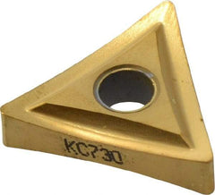 Kennametal - TNMP432 Grade KC730 Carbide Turning Insert - TiN Finish, 60° Triangle, 1/2" Inscr Circle, 3/16" Thick, 1/32" Corner Radius - All Tool & Supply