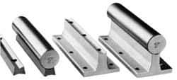 Thomson Industries - 1/4" Bolt, For 1" Diam Shaft, 48" Long, Aluminum Round Drilled Shaft Support Rail - 2-1/8" Base Width, 1/4" Base Thickness, 0.281" Mounting Hole Diam, 1-1/2" Btw Mount Hole Centers - All Tool & Supply