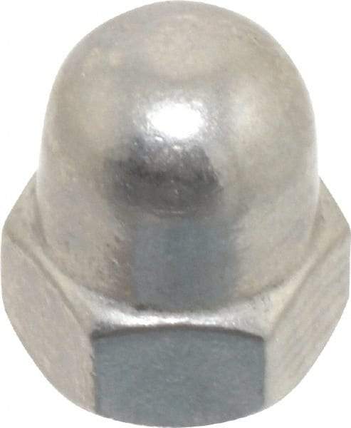 Value Collection - M5x0.8 Metric Coarse, 8mm Width Across Flats, Uncoated, Stainless Steel Acorn Nut - 10mm Overall Height, Austenitic A2, DIN 1587 - All Tool & Supply