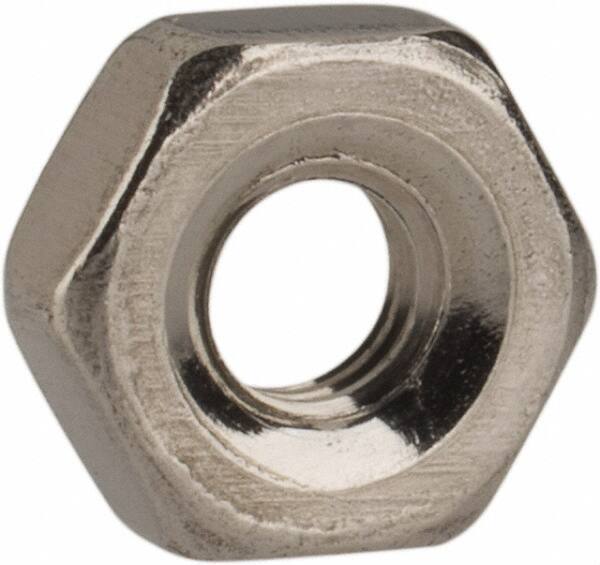 Value Collection - M2.5x0.45 Metric Coarse Stainless Steel Right Hand Hex Nut - 5mm Across Flats, 2mm High, Uncoated - All Tool & Supply