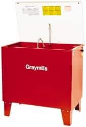 Graymills - Free Standing Solvent-Based Parts Washer - 20 Gal Max Operating Capacity, Steel Tank, 36" (Lid Close)/57" (Lid Open) High x 36" Long x 22" Wide, 115 Input Volts - All Tool & Supply