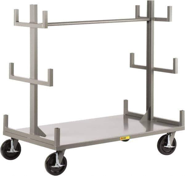 Little Giant - 3,600 Lb Capacity Steel Bar & Pipe Truck - Steel Deck, 36" OAW, 60" Platform Length, Phenolic Casters - All Tool & Supply