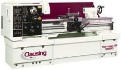 Clausing - 15-3/4" Swing, 50" Between Centers, 230/460 Volt, Triple Phase Engine Lathe - 4MT Taper, 7-1/2 hp, 25 to 2,000 RPM, 2-1/8" Bore Diam, 49" Deep x 51" High x 99" Long - All Tool & Supply