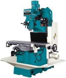 Clausing - 15" Table Width x 60" Table Length, Variable Speed Pulley Control, 3 Phase Knee Milling Machine - NT40 Spindle Taper, 5 hp - All Tool & Supply