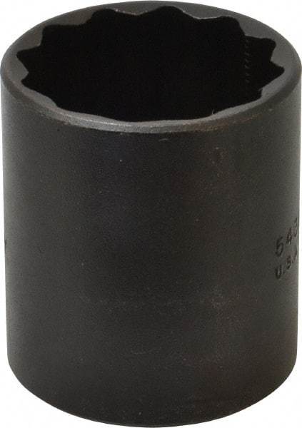 Proto - 1-3/16", 1/2" Drive, Standard Hand Socket - 12 Points, 1-3/4" OAL, Alloy Steel, Black Finish - All Tool & Supply