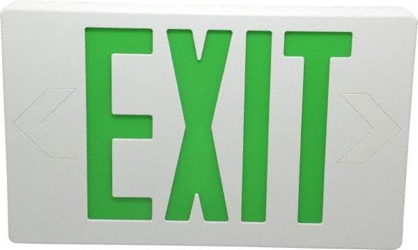 Mule - 1 Face, 5 Watt, White, Polycarbonate, LED, Illuminated Exit Sign - 120/277 VAC, Nickel Cadmium, Universal Mounted, 12 Inch Long x 1-1/2 Inch Wide x 7-1/2 Inch High - All Tool & Supply