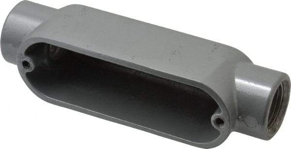 Thomas & Betts - C Body, 1/2" Trade, IMC, Rigid Aluminum Conduit Body - Oval, 4-3/8" OAL, 4.3 cc Capacity, Gray - All Tool & Supply