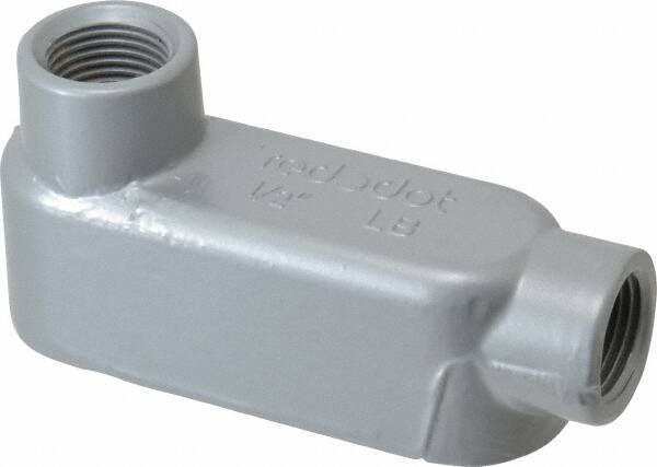 Thomas & Betts - LB Body, 1/2" Trade, IMC, Rigid Aluminum Conduit Body - Oval, 4-9/32" OAL, 4.3 cc Capacity, Gray - All Tool & Supply