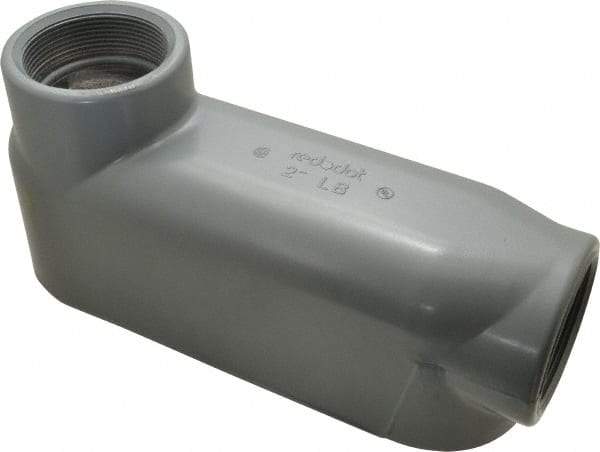 Thomas & Betts - LB Body, 2" Trade, IMC, Rigid Aluminum Conduit Body - Oval, 9-13/16" OAL, 69-1/2 cc Capacity, Gray - All Tool & Supply