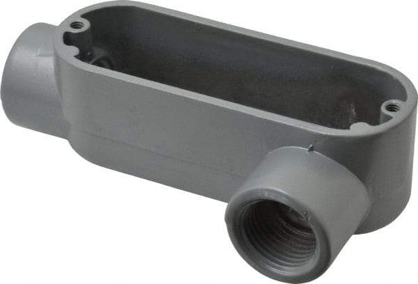 Thomas & Betts - LL Body, 1/2" Trade, IMC, Rigid Aluminum Conduit Body - Oval, 3-1/2" OAL, 4.3 cc Capacity, Gray - All Tool & Supply