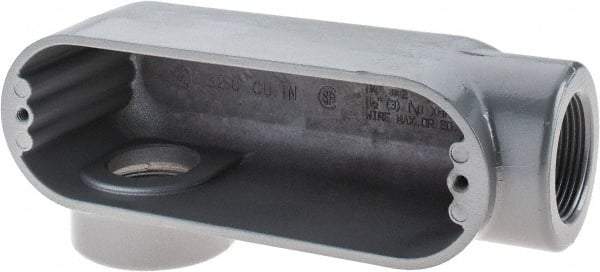 Thomas & Betts - LR Body, 1-1/4" Trade, IMC, Rigid Aluminum Conduit Body - Oval, 6-1/2" OAL, 32 cc Capacity, Gray - All Tool & Supply