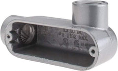 Thomas & Betts - LR Body, 1-1/2" Trade, IMC, Rigid Aluminum Conduit Body - Oval, 6-1/2" OAL, 32 cc Capacity, Gray - All Tool & Supply