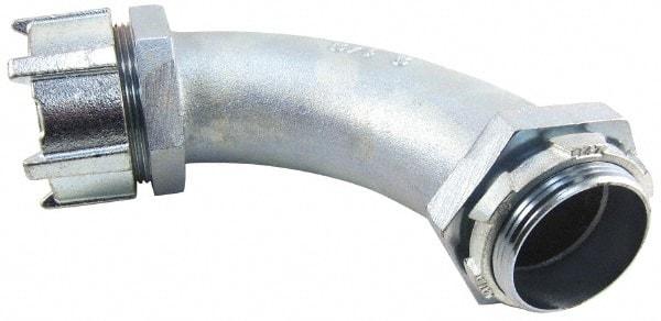 Thomas & Betts - 2-1/2" Trade, Malleable Iron Threaded Angled Liquidtight Conduit Connector - Noninsulated - All Tool & Supply