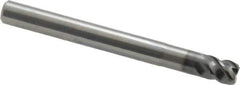 OSG - 1/4", 4 Flute, Single End, Solid Carbide, 0.03" Corner Radius End Mill - 2-1/2" OAL, 45° Helix, Right Hand Flute, 1/4" LOC, Right Hand Cut - All Tool & Supply