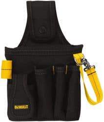 DeWALT - 5 Pocket General Purpose Holster - Ballistic Polyester, Black & Yellow, 6-3/4" Wide x 10-1/2" High - All Tool & Supply