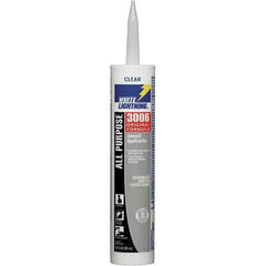 White Lightning - 10 oz Cartridge Clear Acrylic & Latex Caulk - -30 to 180°F Operating Temp, 12 min Tack Free Dry Time, Series 3006 - All Tool & Supply