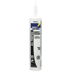 White Lightning - 10 oz Cartridge White Acrylic & Latex Caulk - -30 to 180°F Operating Temp, 5 to 7 min Tack Free Dry Time - All Tool & Supply