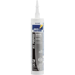 White Lightning - 10 oz Cartridge Clear RTV Silicone Joint Sealant - -80 to 400°F Operating Temp, 30 min Tack Free Dry Time, 24 hr Full Cure Time - All Tool & Supply