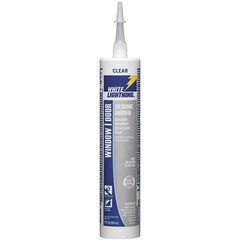 White Lightning - 10 oz Cartridge Clear RTV Silicone Joint Sealant - -80 to 450°F Operating Temp, 30 min Tack Free Dry Time, 24 hr Full Cure Time - All Tool & Supply