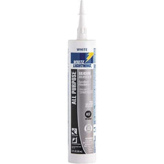 White Lightning - 10 oz Cartridge White RTV Silicone Joint Sealant - -80 to 400°F Operating Temp, 30 min Tack Free Dry Time, 24 hr Full Cure Time - All Tool & Supply