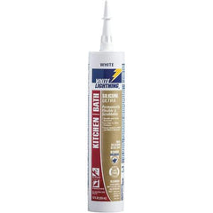 White Lightning - 10 oz Cartridge White RTV Silicone Caulk - 150°F Max Operating Temp - All Tool & Supply