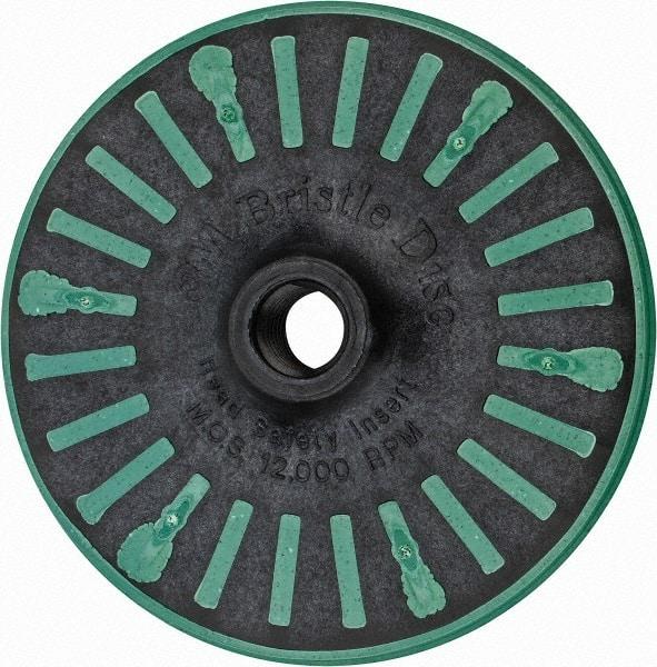 3M - 4-1/2" 50 Grit Ceramic Straight Disc Brush - Coarse Grade, Threaded Hole Connector, 3/4" Trim Length, 5/8-11 Threaded Arbor Hole - All Tool & Supply