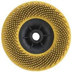 3M - 4-1/2" 80 Grit Ceramic Straight Disc Brush - Medium Grade, Threaded Hole Connector, 3/4" Trim Length, 5/8-11 Threaded Arbor Hole - All Tool & Supply