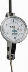 Fowler - 0.06 Inch Range, 0.0005 Inch Dial Graduation, Horizontal Dial Test Indicator - 1-1/2 Inch White Dial, 0-15-0 Dial Reading - All Tool & Supply