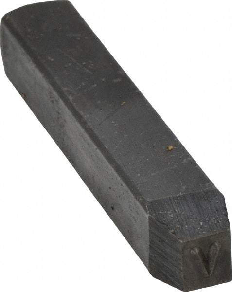 Made in USA - 3/16" Character Size, V Character, Heavy Duty Individual Steel Stamp - Steel, Letter - All Tool & Supply