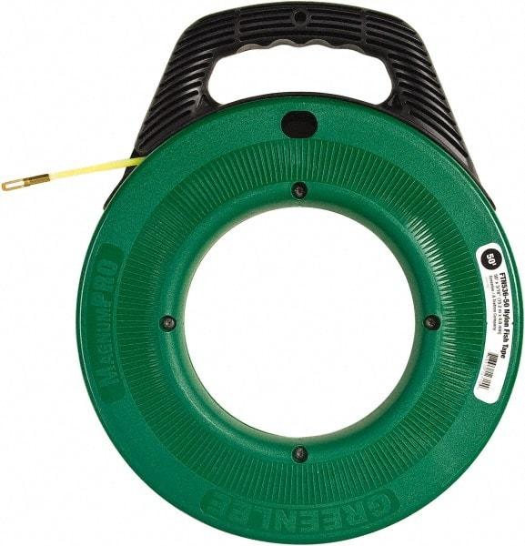 Greenlee - 50 Ft. Long x 3/16 Inch Wide, Nylon Fish Tape - 250 Lb. Pulling Strength, Includes Case - All Tool & Supply