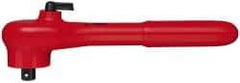 Knipex - 3/8" Drive Square Head Ratchet - Insulated Finish, 7-1/2" OAL, 24 Gear Teeth, Reversible Head - All Tool & Supply