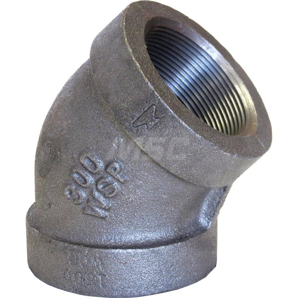 Black 45 ° Elbow: 1-1/4″, 300 psi, Threaded Malleable Iron, Galvanized Finish, Class 300