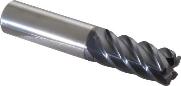 Niagara Cutter - 3/4", 5 Flute, Single End, Solid Carbide, 0.09" Corner Radius End Mill - 4" OAL, 45° Helix, Right Hand Flute, 1-5/8" LOC, Right Hand Cut - All Tool & Supply