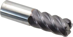 Niagara Cutter - 1", 5 Flute, Single End, Solid Carbide, 0.19" Corner Radius End Mill - 4" OAL, 45° Helix, Right Hand Flute, 2" LOC, Right Hand Cut - All Tool & Supply