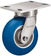 Albion - 6" Diam x 2" Wide x 7-1/4" OAH Top Plate Mount Swivel Caster - Neoprene, 700 Lb Capacity, Precision Sealed Bearing, 4 x 4-1/2" Plate - All Tool & Supply