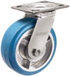 Albion - 6" Diam x 2" Wide x 7-1/4" OAH Top Plate Mount Swivel Caster - Neoprene, 700 Lb Capacity, Roller Bearing, 4 x 4-1/2" Plate - All Tool & Supply