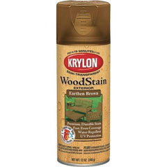 Krylon - 0.5 Qt Aerosol Can Earth Brown Wood Stain - Oil-Based, Semi-Transparent - All Tool & Supply