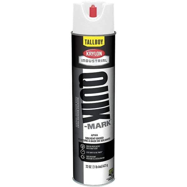 Krylon - 25 fl oz White Marking Paint - 35 to 71 Sq Ft Coverage, Solvent-Based Formula - All Tool & Supply