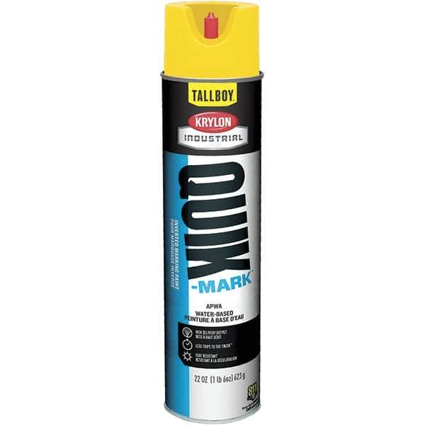 Krylon - 25 fl oz Yellow Marking Paint - 35 to 71 Sq Ft Coverage, Water-Based Formula - All Tool & Supply