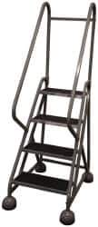 Cotterman - 42" 4 Step MasterStep Rolling Office Ladder - Assembled, 450 Lb Capacity, 36" Platform Height, 26" Base Width x 39" Base Depth, Rubber Matted - All Tool & Supply