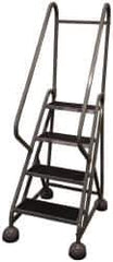 Cotterman - 42" 4 Step MasterStep Rolling Office Ladder - Assembled, 450 Lb Capacity, 36" Platform Height, 26" Base Width x 39" Base Depth, Rubber Matted - All Tool & Supply