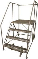 Cotterman - 70" 4 Step Rolling Work Platform - Assembled, 800 Lb Capacity, 40" Platform Height, 40" Base Width x 62" Base Depth, Serrated Steel - All Tool & Supply