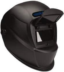 PRO-SAFE - 3-21/32" Window Width x 1-3/4" Window Height, 10 Shade Fixed Shade Lens, Front Lift Welding Helmet - Black Nylon Clear Lens - All Tool & Supply