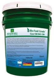 Renewable Lubricants - 5 Gal Pail, Mineral Gear Oil - 6°F to 250°F, 131 St Viscosity at 40°C, 20 St Viscosity at 100°C, ISO 150 - All Tool & Supply