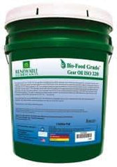 Renewable Lubricants - 5 Gal Pail, Mineral Gear Oil - 10°F to 250°F, 166 St Viscosity at 40°C, 24.1 St Viscosity at 100°C, ISO 220 - All Tool & Supply