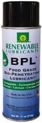 Renewable Lubricants - 11 oz Aerosol Thin Oily Film Penetrant/Lubricant - 0°F to 280°F, Food Grade - All Tool & Supply